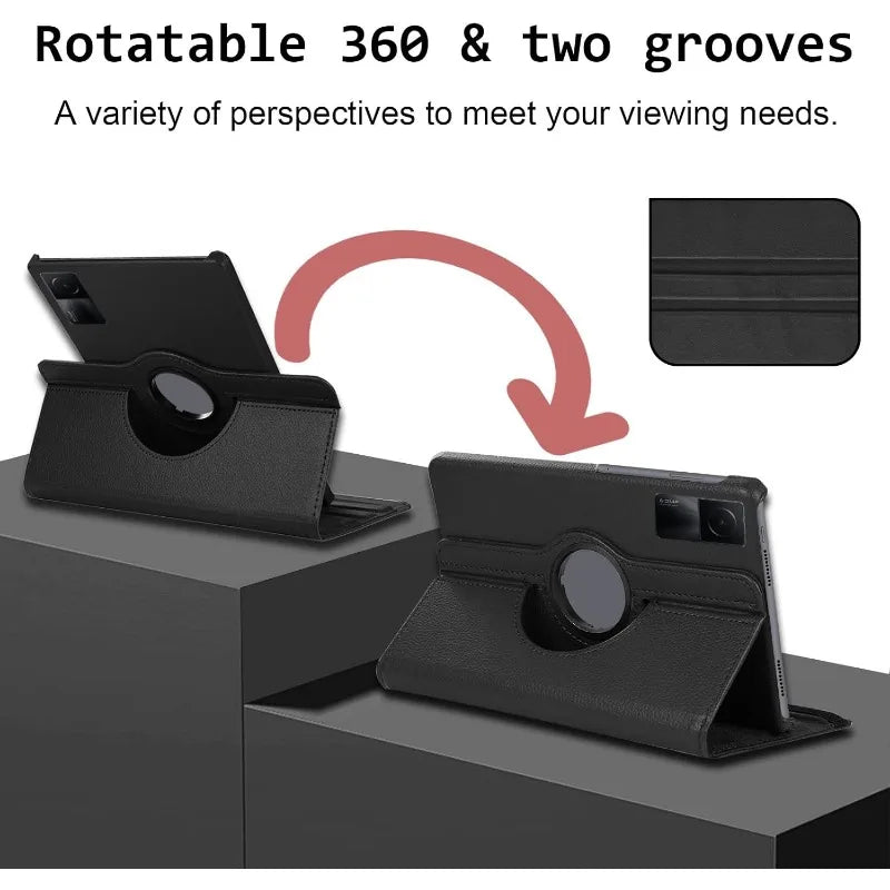 360 Degree Rotating Case For Xiaomi Redmi Pad SE Cover 11inch 2023 PU Leather Tablet Cover Redmi Pad SE (11")Stand Holder Hoster