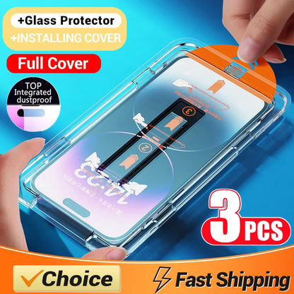 Oleophobic Coating Dust Free Easy Installation Screen Protector For iPhone 14 11 13 12 15 Pro Max Mini XS X XR 17 16 Plus Glass
