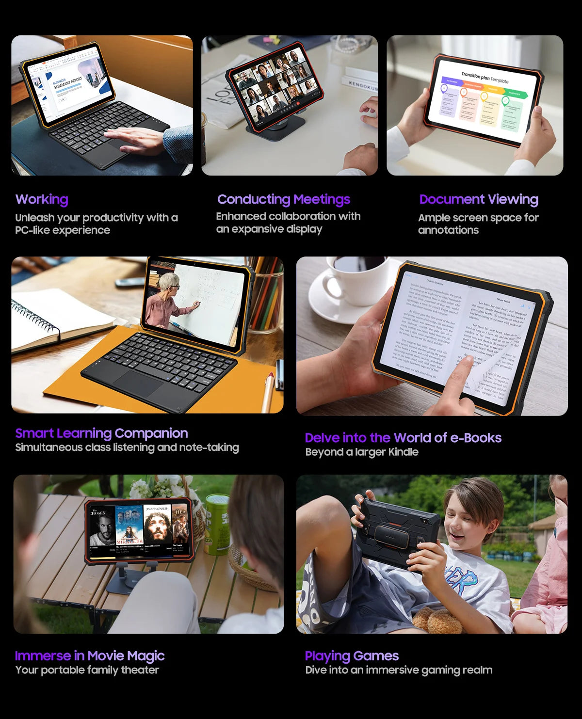 Blackview Active 8 Pro 16GB 256GB Tablet PC 22000mAh Battery Android 14 10.36" inch 2.4K Display 16MP+ 48MP Camera Rugged Tablet