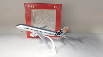 Toy Airport 1:400 Scale Simulation Model 20CM Alloy Metal Aircraft A320 Jetstar Airways with Landing Gear Airplane Model