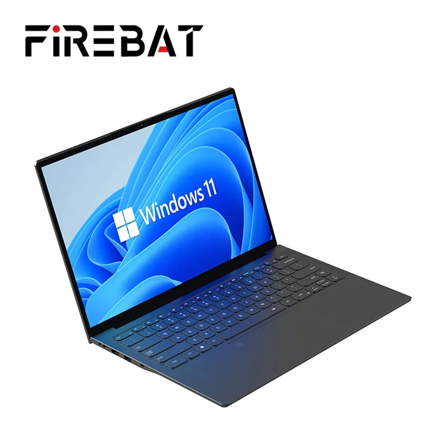 Firebat A16 AT15 Laptop 16 Inch N5095 N100 N150 CPU 16GB RAM SSD 512GB 1TB BT4.2 WiFi5 Lightweight Business Computer Notebook
