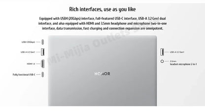 New HONOR Laptop MagicBook X16 Plus 16"Inch 2.5K 120Hz AMD Ryzen R7 8845HS 16/32GB 512GB/1TB Computer PC Notebook Ultrabook