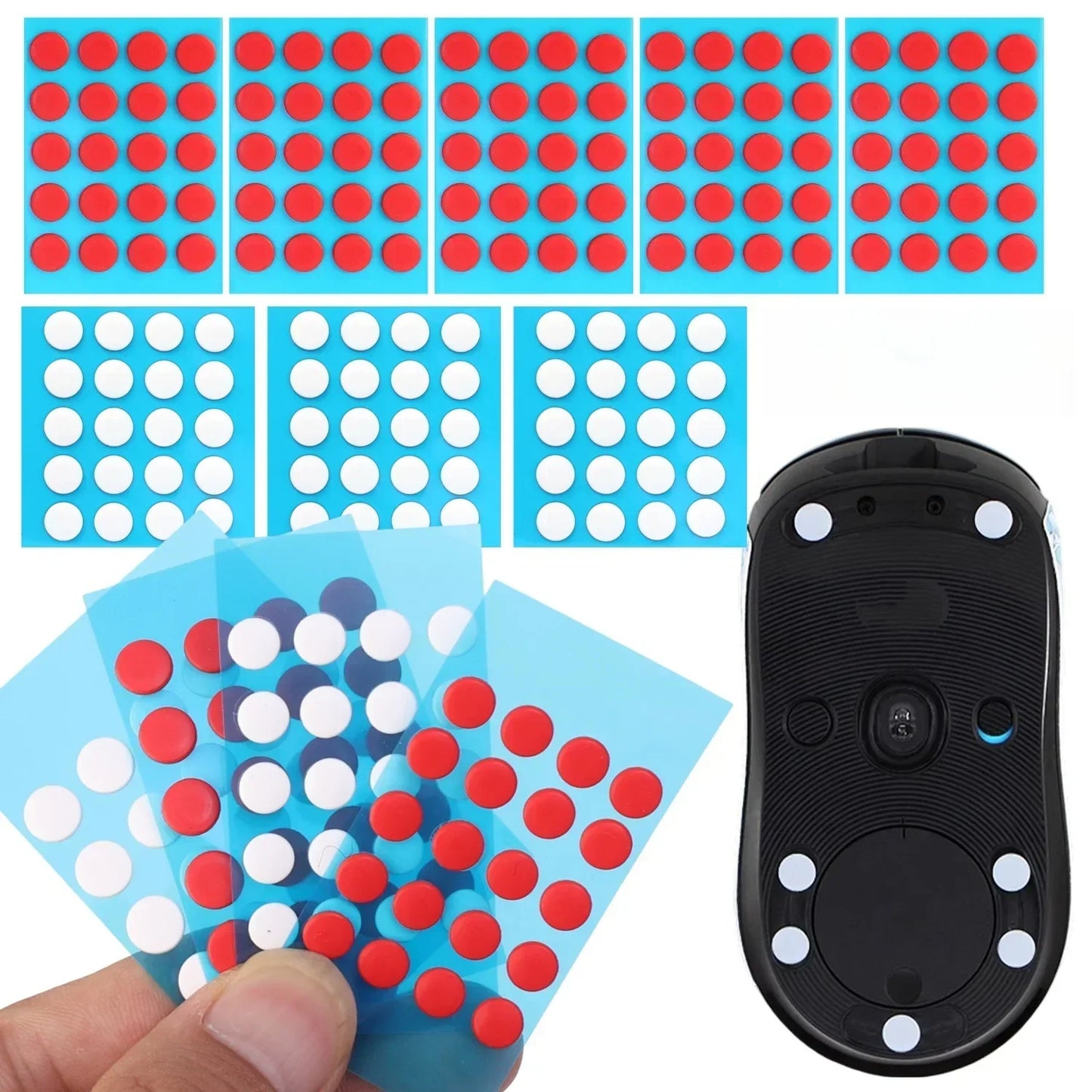Mouse Feet Replacement Rounded Dots Universal Mouse Skates DIY Mice Glide Feet Wear Resistant Small Round Dot for Glass Mousepad