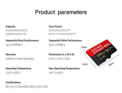 Sandisk Original Memory Card 512GB 256GB 128GB 64GB 32GB TF Micro SD Class A1-10 UHS-1 Flash Memory Microsd