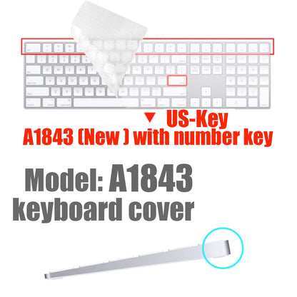 For 2021 iMac Wired Apple Keyboard A2449 A2450 A1243 A1843 MB110LL/B with Numeric Keypad Silicone keyboard Cover Protector Skin