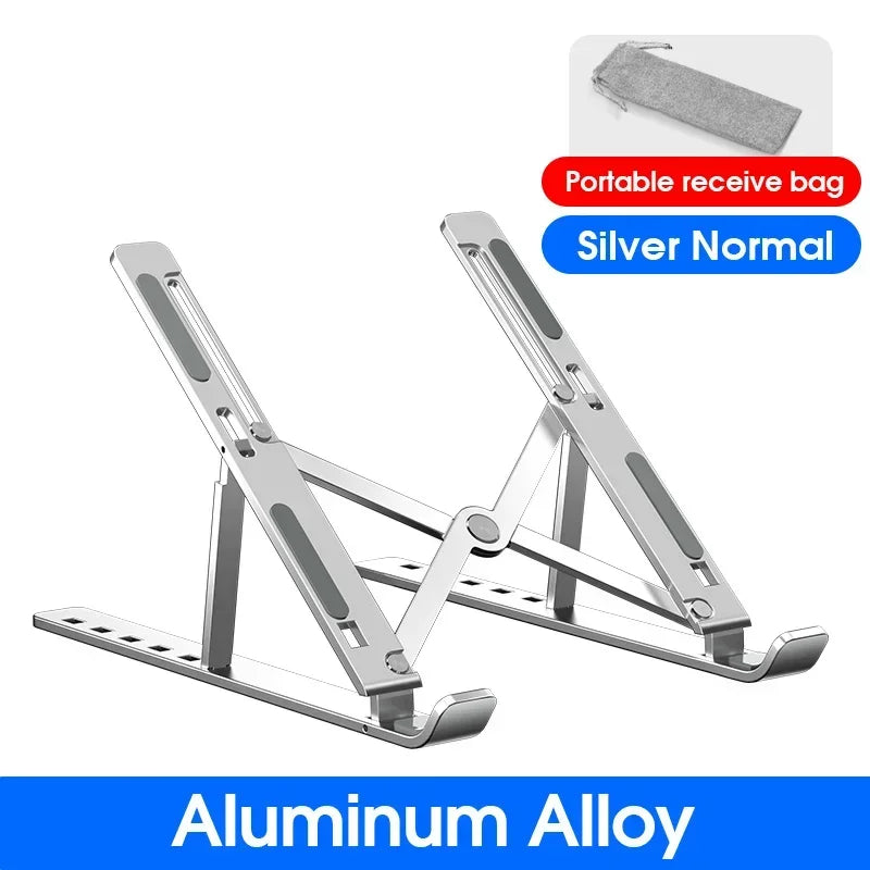 Portable Aluminum Alloy N8 Notebook Stand Desktop Computer Bracket Foldable Double Layer Suspension Style Office Supplies