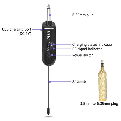 EYK EW102 Dual Channels Wireless Headset Microphone UHF Lavalier Mic Rechargeable for Teaching Speech Interview Live Recording