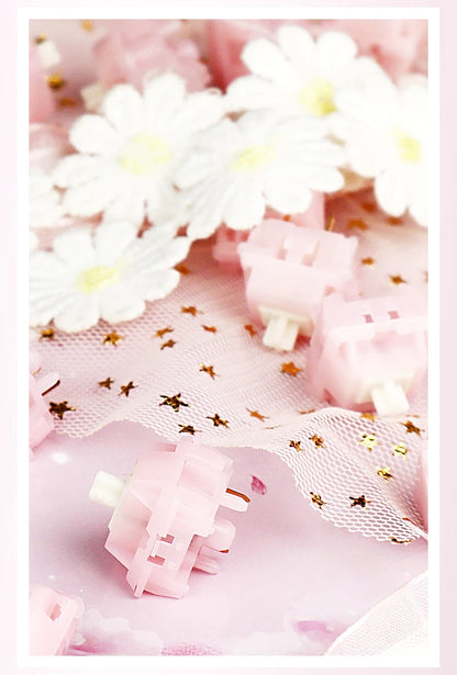 MMD Princess Silent Pink Switch 5 Pin Linear 32g Switches 21mm Spring Lubricated LY PC Mechanical Keyboard Switch Type Fast Mute