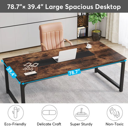 Tribesigns Modern Computer Desk 70.8 inch Large Executive Office Desk Study Writing Desk Workstation Computer Table
