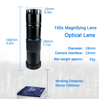 4K 48MP HDMI TYPE-C Microscope With 360° Adjustable Arm, 0-150X Magnification for Electronics Repair  EU/US/MX/Brazil Warehouse