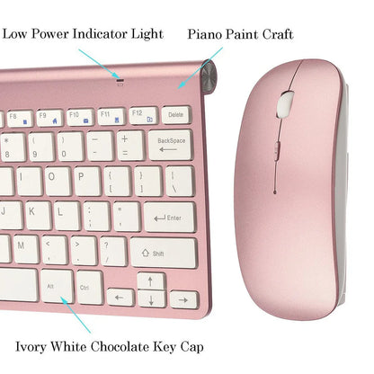 2.4Ghz Ultra-Thin Wireless Keyboard And Mouse Combo With USB Receiver Mouse Keyboard Set For Apple PC WindowsXP/7/8/10