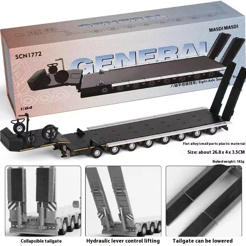 New In Stock Mesdi 1:64 Scania R650 Civilian Trailer Transport Vehicle Alloy Small Model Miniature Diecast Scania Custom Toy Gif