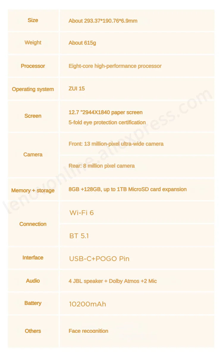 Global Rom Lenovo Xiaoxin Pad Plus 12.7" TB372FC Matte Display Natural Light Anti-Glare 60Hz Comfortable Visual Android Tablet