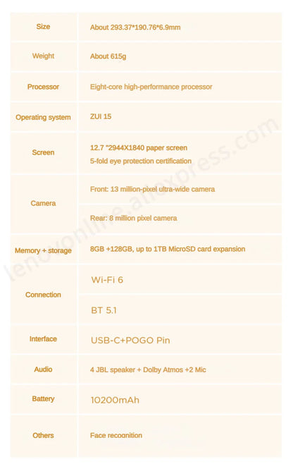 Global Rom Lenovo Xiaoxin Pad Plus 12.7" TB372FC Matte Display Natural Light Anti-Glare 60Hz Comfortable Visual Android Tablet