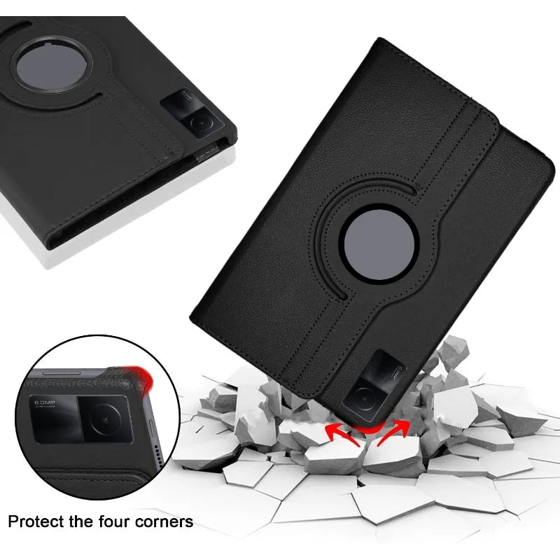 360 Degree Rotating Case For Xiaomi Redmi Pad SE Cover 11inch 2023 PU Leather Tablet Cover Redmi Pad SE (11")Stand Holder Hoster