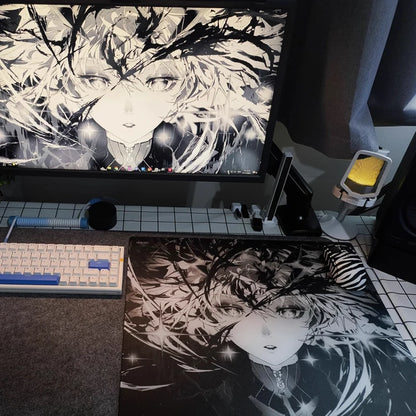 Wallhack Sp-005 Awake Sora Glass Mouse Pad 450x400MM Large Size E-sports Gaming Desk Pad Photovoltaic Glass Mouse Pad Customized