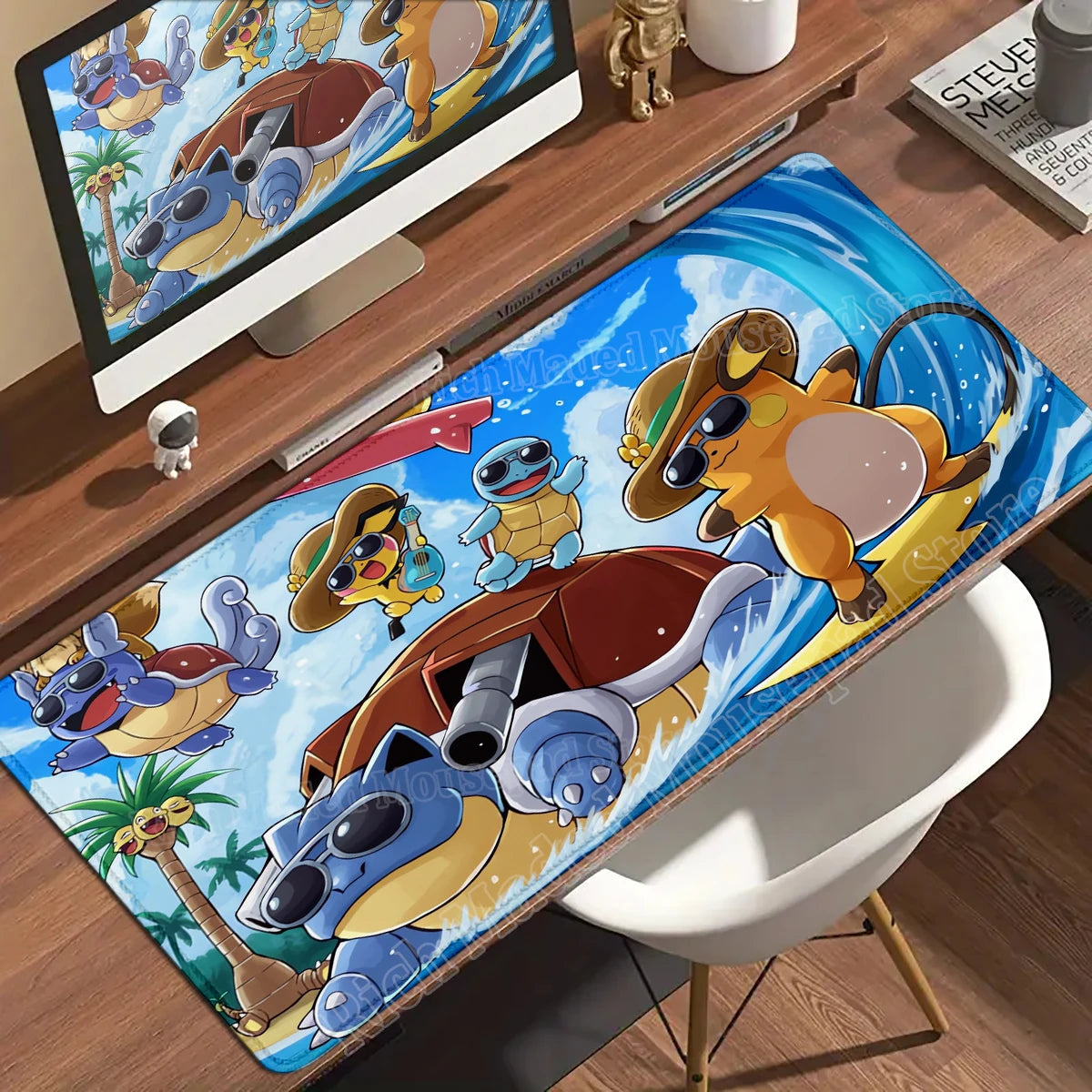 HD Gaming Keyboard Rug Laptop Japan Cool Anime Mouse Pad XXL P-pokemon Desk Mat PC Squirtles Gamer Cabinet Extended Mousepad Rug