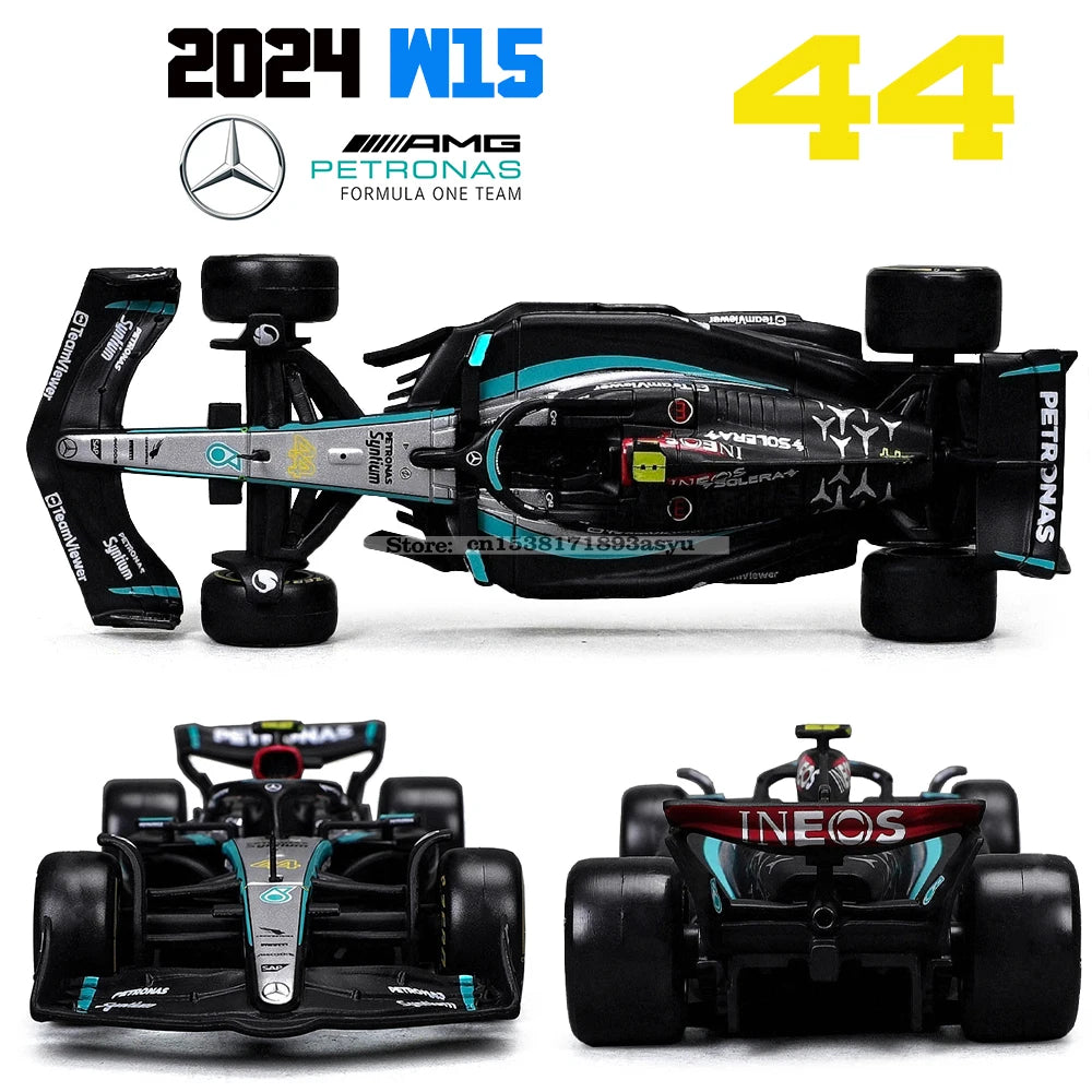 Bburago 1:43 Mercedes-AMG Petronas F1 Team W15 2024 #44 Hamilton #63 George Russell Alloy Car Die Cast Model Toy Collectible