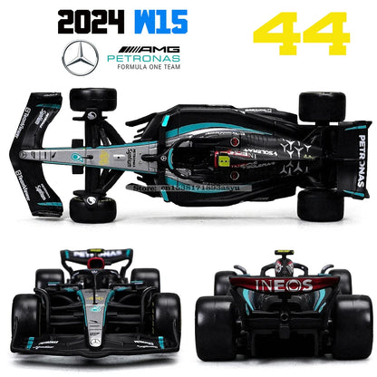 Bburago 1:43 Mercedes-AMG Petronas F1 Team W15 2024 #44 Hamilton #63 George Russell Alloy Car Die Cast Model Toy Collectible