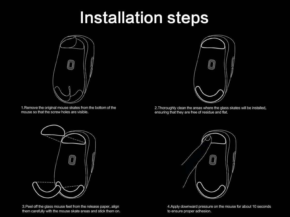 Glass Mouse Skates For Razer DeathAdder V4 Pro Mouse Feet Pads Smooth Durable Game Mice Accessories Slimmer Toughened Glass