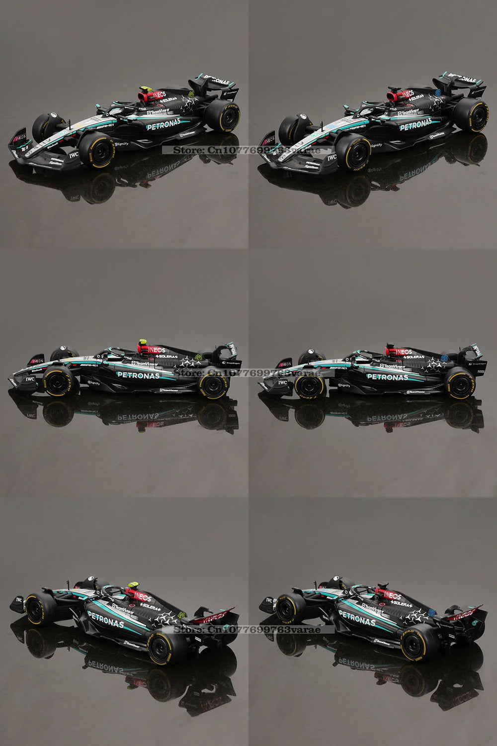 Bburago 1:43 Mercedes-AMG Petronas F1 Team W15 2024 #44 Hamilton #63 George Russell Alloy Car Die Cast Model Toy Collectible