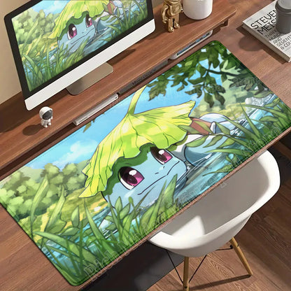 HD Gaming Keyboard Rug Laptop Japan Cool Anime Mouse Pad XXL P-pokemon Desk Mat PC Squirtles Gamer Cabinet Extended Mousepad Rug
