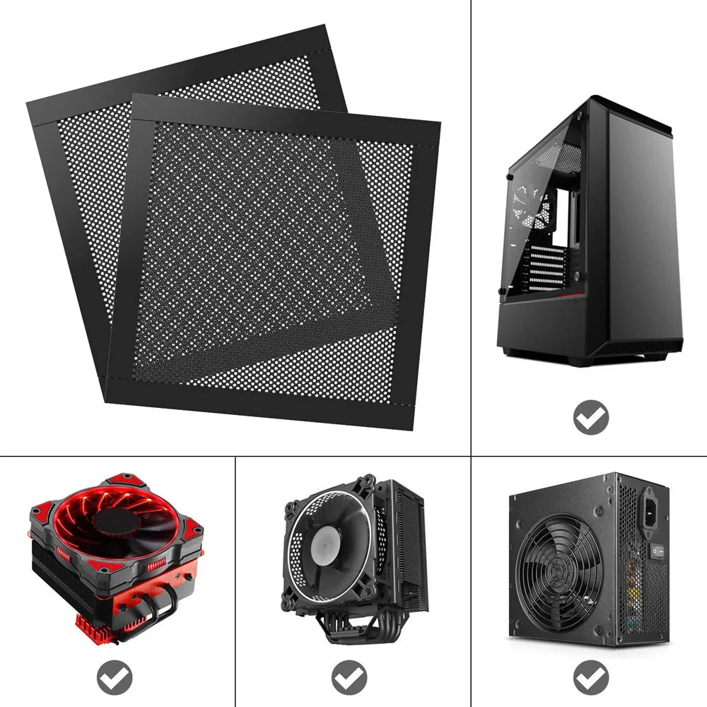 Magnetic Frame Dust Filter Dustproof Mesh Cover Net Guard with Hole for PC Computer Case Cooling Fan Power Supply