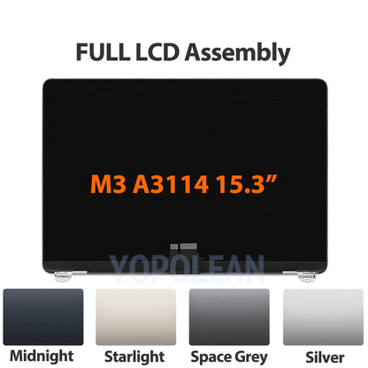 New LCD Screen Display For MacBook Air Retina 13" 15" A2681 A2941 A2337 A3113 A3114 A2179 A1932 LCD Screen Assembly Replacement