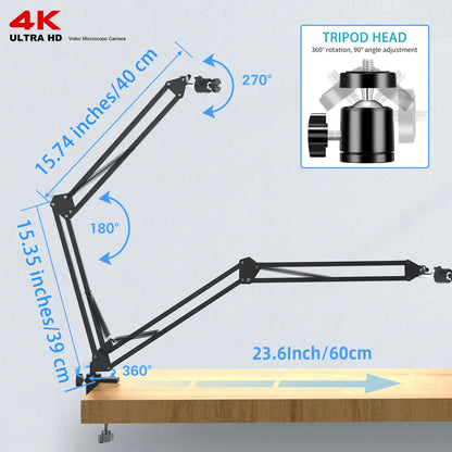 YIZHAN 48MP 4K Electronics Soldering Microscope FULL HD 1080P HDMI Camera USB Software 1-150x Lens Stand Shipping From Europe