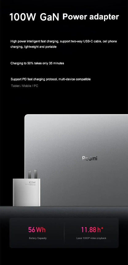 Xiaomi Laptop RedmiBook 14 2023 14 Inch 2.8K 120Hz Screen i5-12500H/i7-12700H 16GB LPDDR5 512GB/1TB SSD Notebook PC Computer