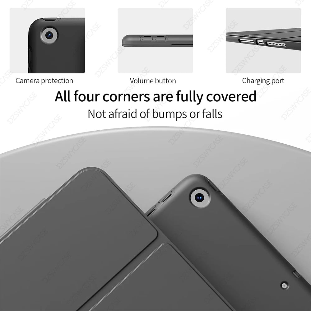 Case For iPad 7/8/9th 10.2 5/6th 9.7,10th 10.9 A16 11, Air 10.9 11 M2 M3,  mini 5 6 7, Pro 11 M4, Silicone Protective Cover