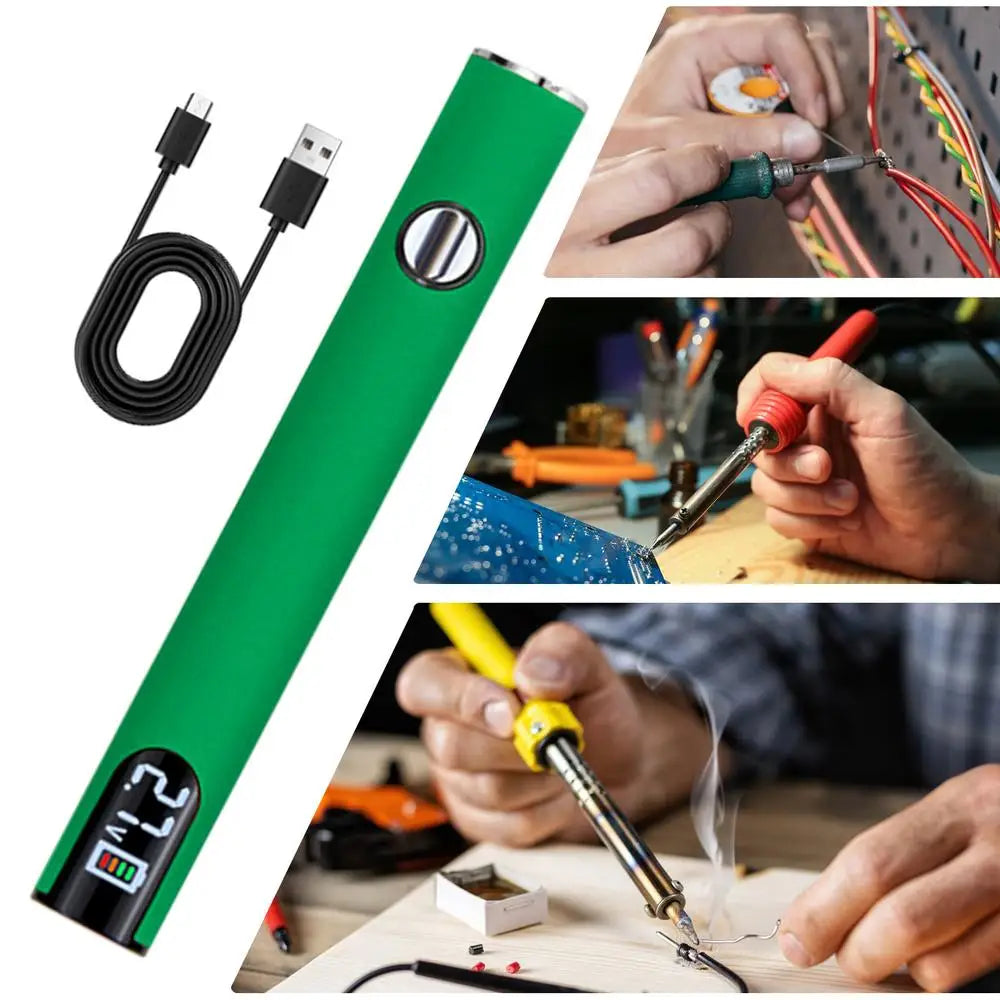 Electric Soldering Iron Rechargeable And Temperature Adjustment Welding Repair Tool Wire Soldering Pen Electronics Soldering Kit