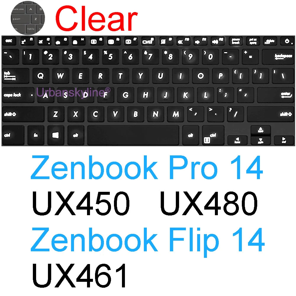 Keyboard Cover for ASUS Zenbook 14 Flip 14X OLED Pro UX3406 UX3405 UX3404 UX3402 UM3402 UP3404 Q425 Silicone Protector Skin Case