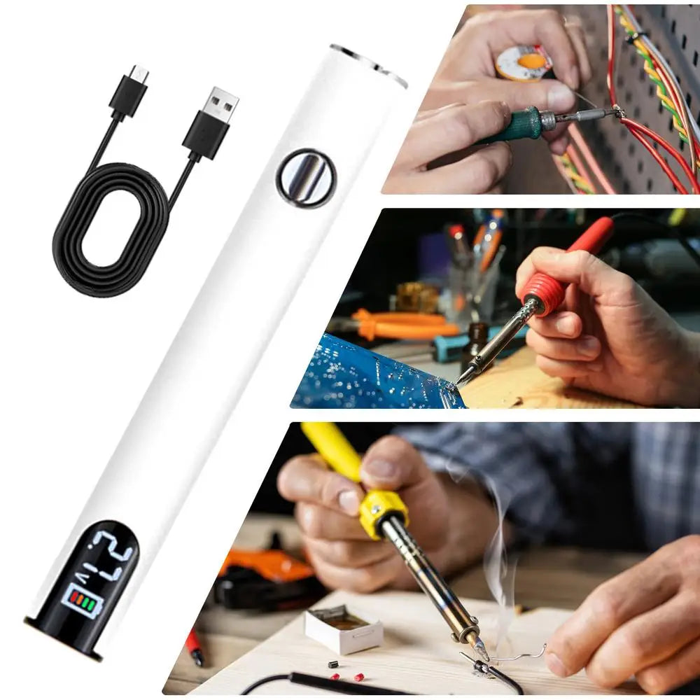 Electric Soldering Iron Rechargeable And Temperature Adjustment Welding Repair Tool Wire Soldering Pen Electronics Soldering Kit