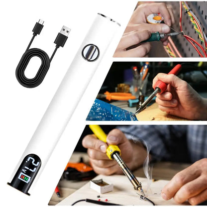 Electric Soldering Iron Rechargeable And Temperature Adjustment Welding Repair Tool Wire Soldering Pen Electronics Soldering Kit