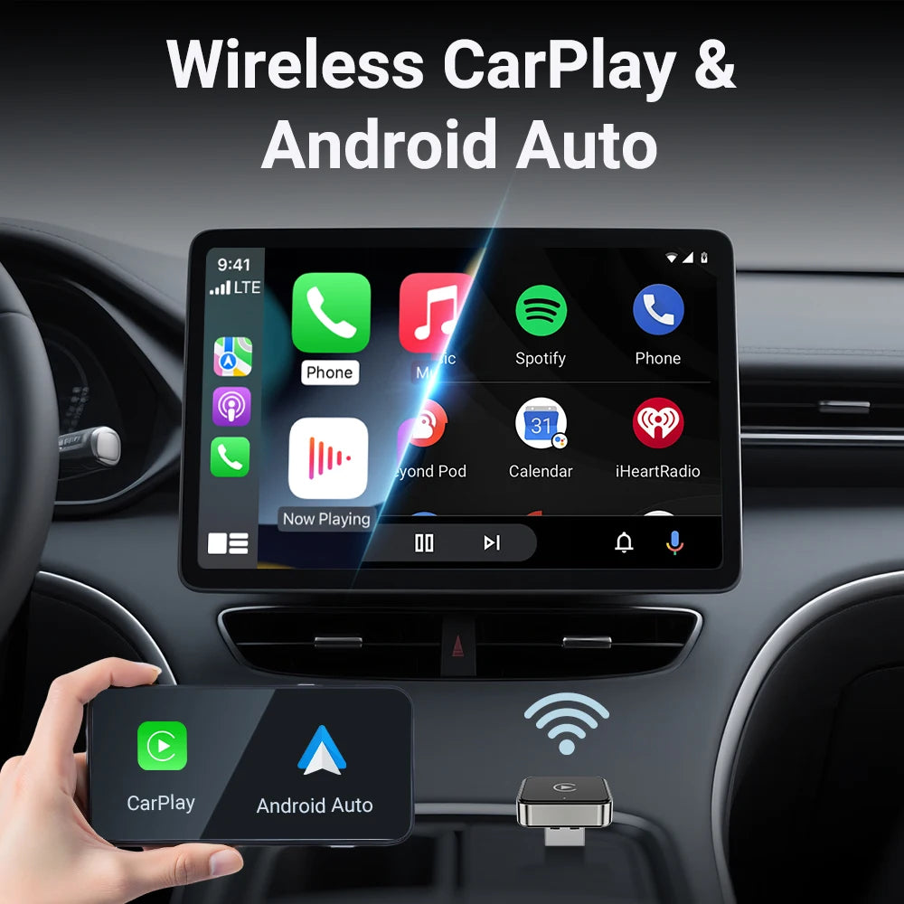 XUDA 2 in1 Wired to Wireless CarPlay Android Auto Adapter for OEM Car Stereo With USB Dongle Smart Mini Box Plug and Play Blueto