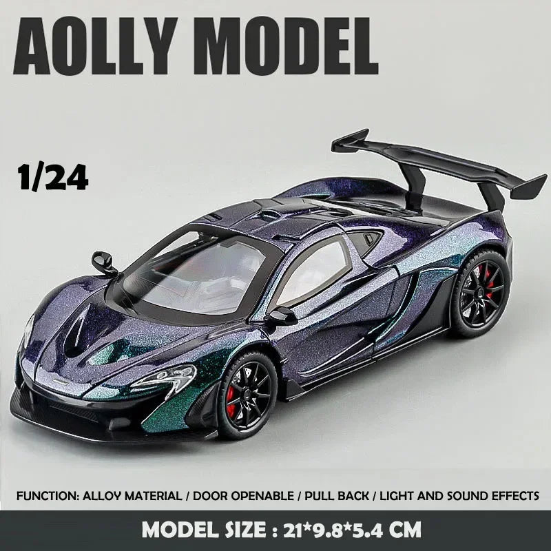 1:24 Scale P1 Supercar Alloy Car Diecast Metal With Sound & Light Model Collect Hobby Model Ornaments Gift For Boys