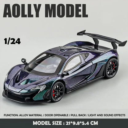 1:24 Scale P1 Supercar Alloy Car Diecast Metal With Sound & Light Model Collect Hobby Model Ornaments Gift For Boys