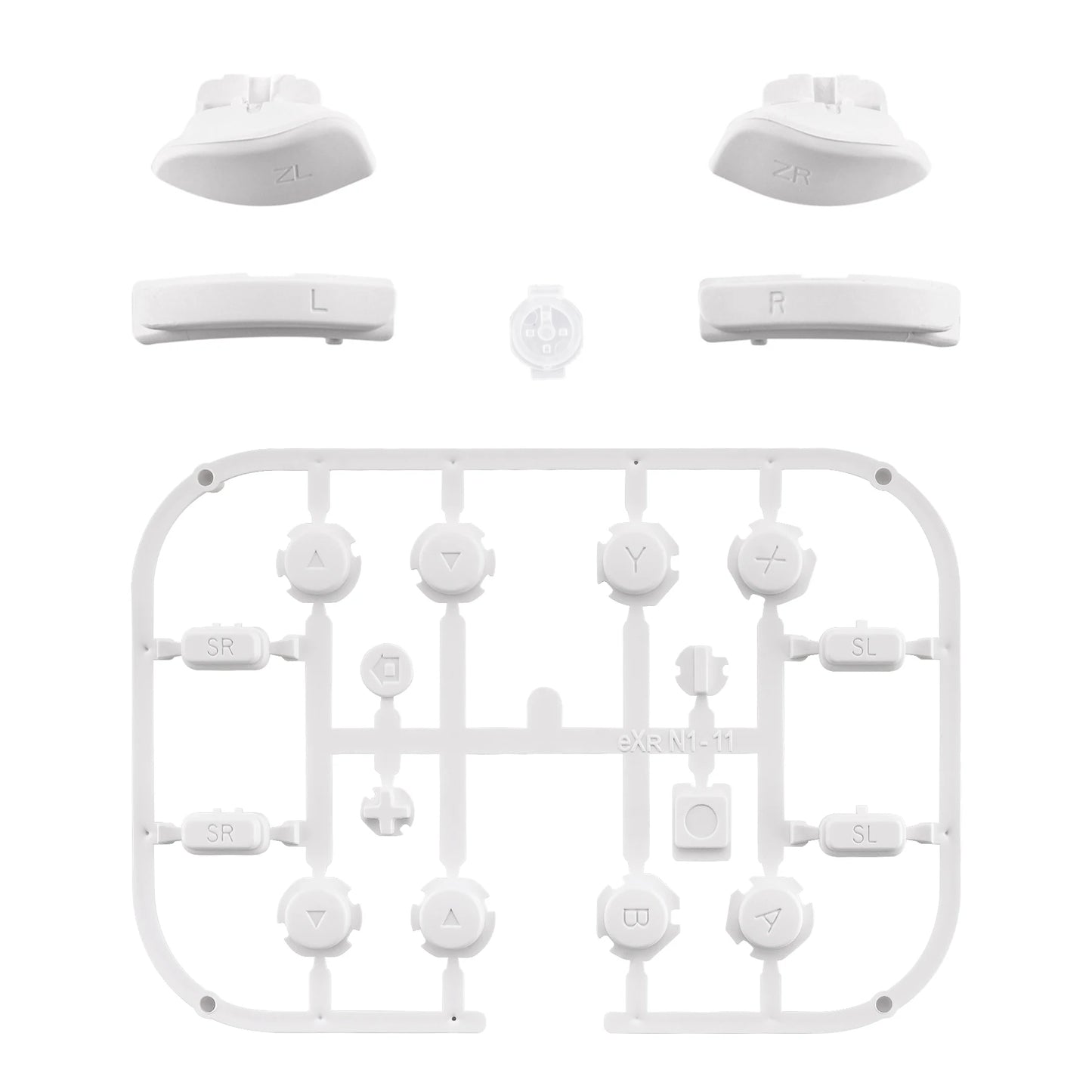 eXtremeRate Full Set Buttons with Tools for NS Switch & OLED JoyCon, Soft Touch ABXY SR SL L R ZR ZL Trigger - White