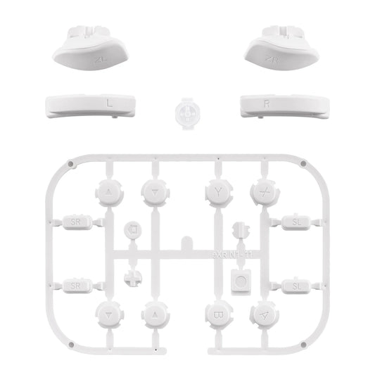 eXtremeRate Full Set Buttons with Tools for NS Switch & OLED JoyCon, Soft Touch ABXY SR SL L R ZR ZL Trigger - White