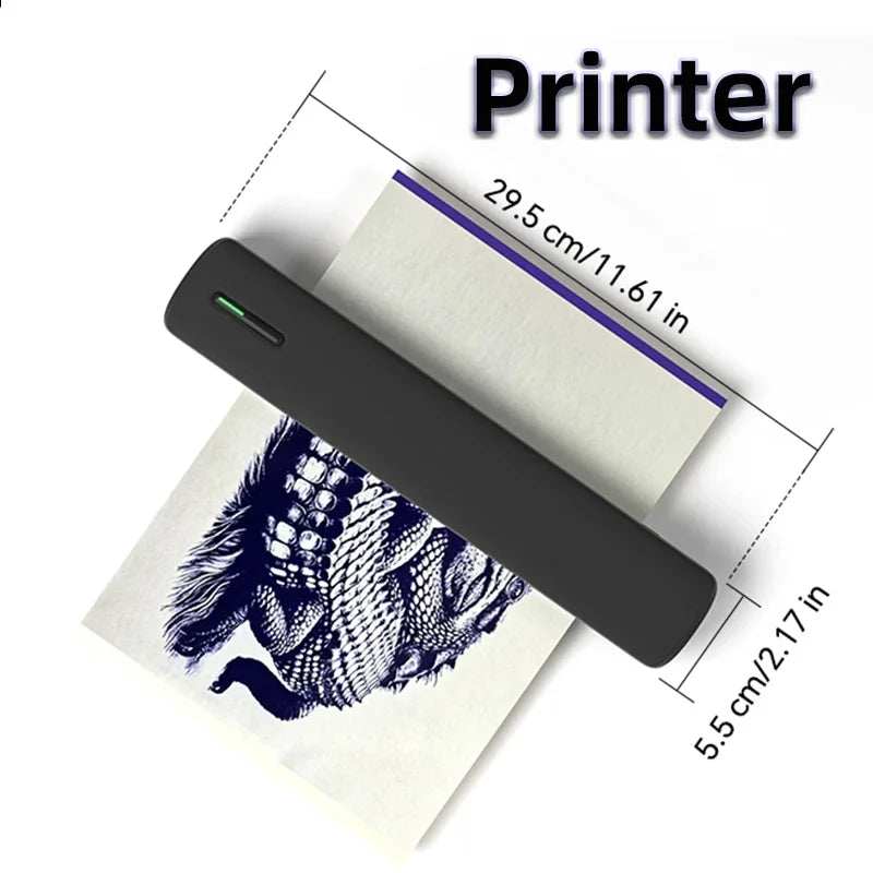 Mini A4 Tattoo Printer Portable Wireless Stencil Printer Tattoo Transfer Thermal Copier Comes