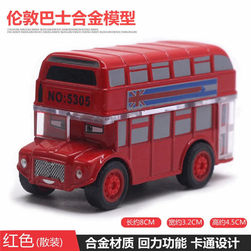 Cute Diecast Alloy Metal Car Bus Motor Tricycle Motorcycle Taxi Model Toy Children Birthday Gift
