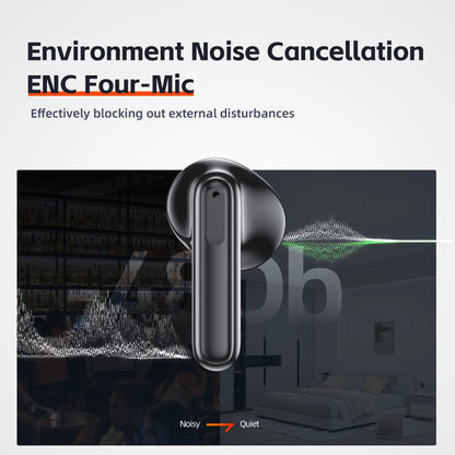 Wireless Headphones,QERE E40,NEW TWS Bluetooth 5.3,HD Microphone,HIFI Earphones,13mm Driver,Display screen+touch,4 Mics+ENC Call