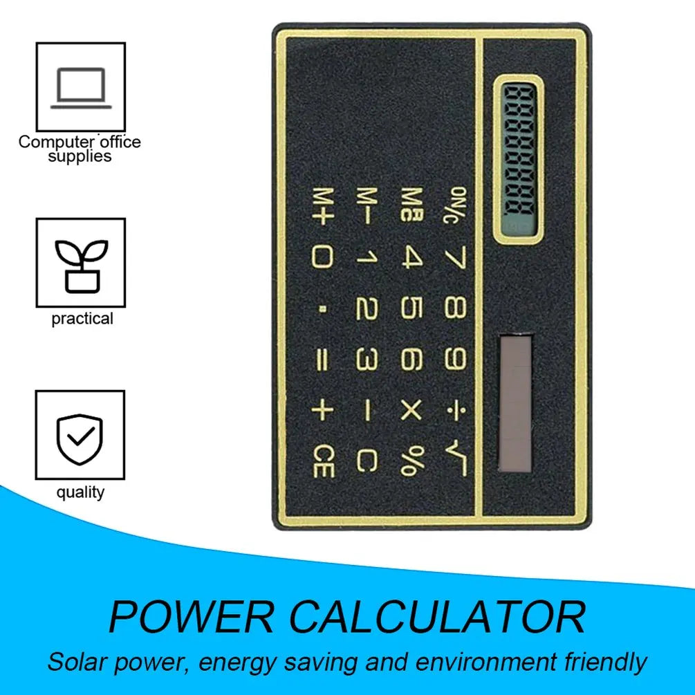 with Touch Screen Credit Card Design Mini Size Portable Slim Computer Solar 8 Digit Calculator Slim Solar Calculator