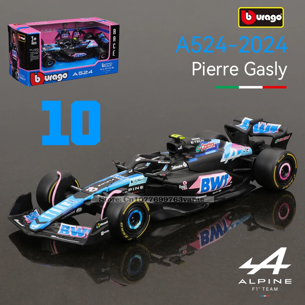 Bburago 1:43 Mercedes-AMG Petronas F1 Team W15 2024 #44 Hamilton #63 George Russell Alloy Car Die Cast Model Toy Collectible