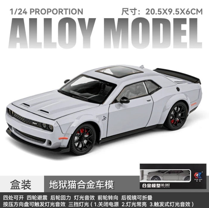 1:24 Dodge Challenger SRT Hellcat Redeye Super Muscle Car Alloy Metal Diecast Car Model Collecting Hobby Decorative Gift Friend