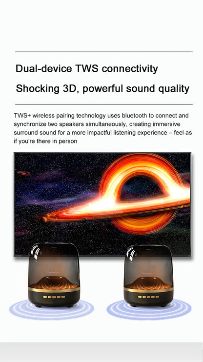 5th Glass Bluetooth Speaker Subwoofer Colorful Home High Volume Wireless Smart Computer Speaker ﻿Electronics Desk Accessories