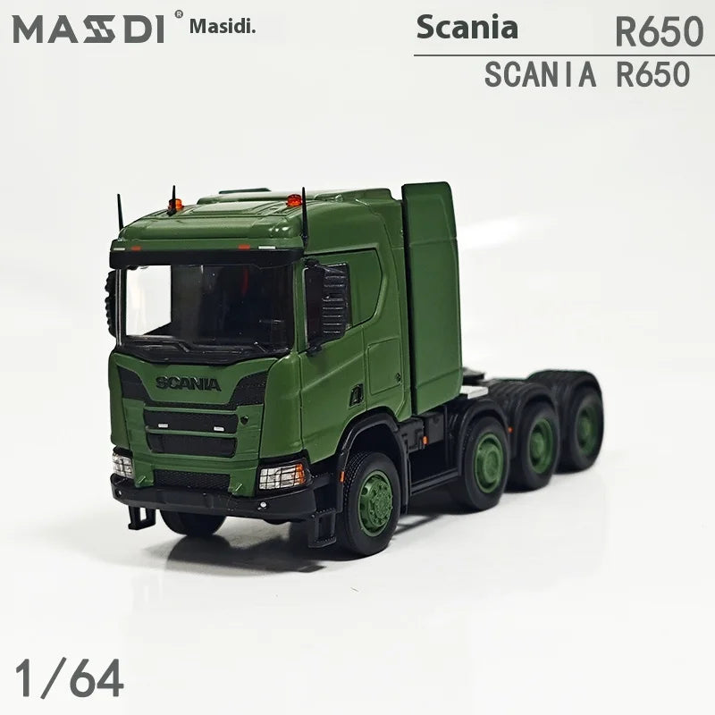 New In Stock Mesdi 1:64 Scania R650 Civilian Trailer Transport Vehicle Alloy Small Model Miniature Diecast Scania Custom Toy Gif