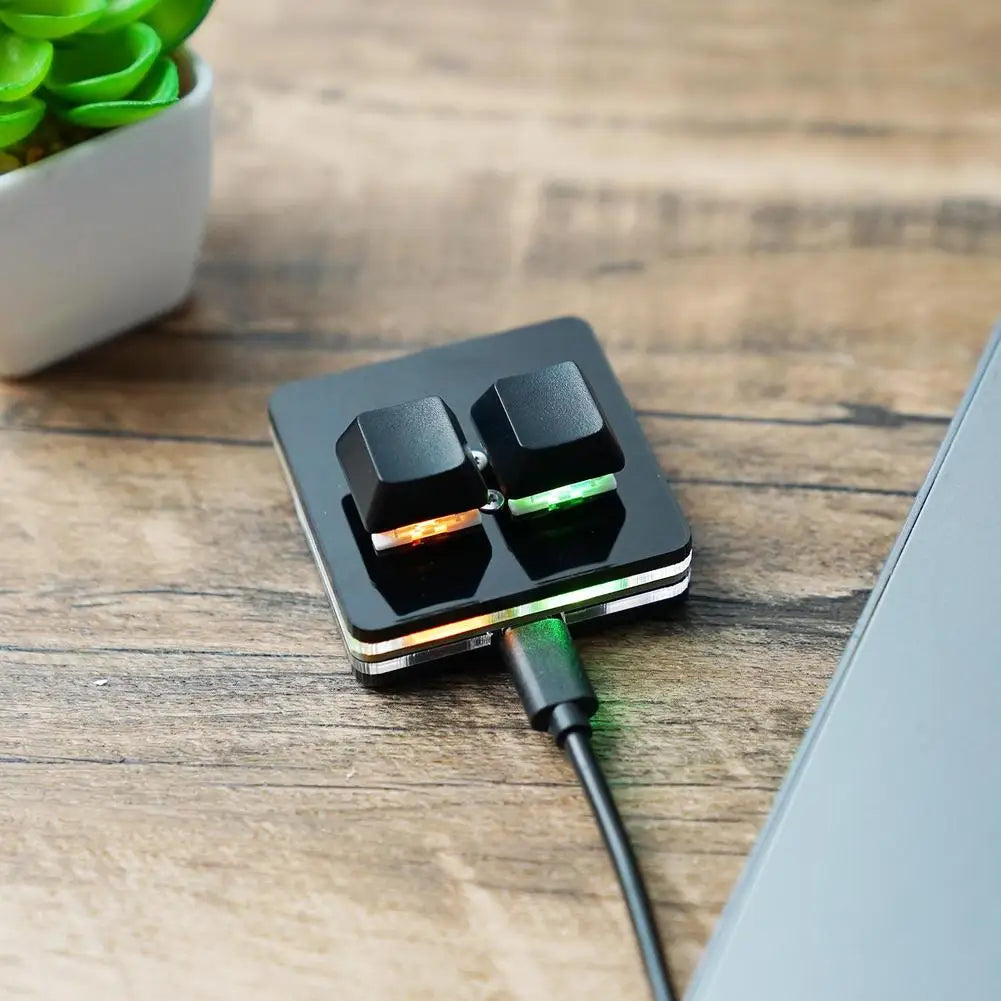 OSU 2 Keys Macro Programming Keyboard RGB Mini Custom Gaming  Keyboard For Linux/ MacOS /Android /Raspberry Pi