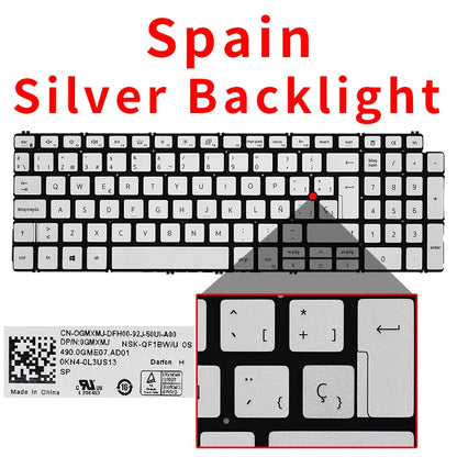 SP Spanish US Russian Backlit For Dell Inspiron 3500 3501 7591 5590 5591 5598 7590 5593 5584 7790 7500 7501 5501 5502 Keyboard